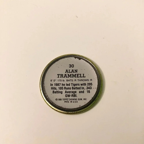 1988 Topps Baseball Coins Alan Trammell Kirby Puckett Don Mattingly - Picture 4 of 12